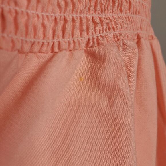 VINTAGE 70s pink dress shirred smocked top convertible midi M - Picture 11 of 14